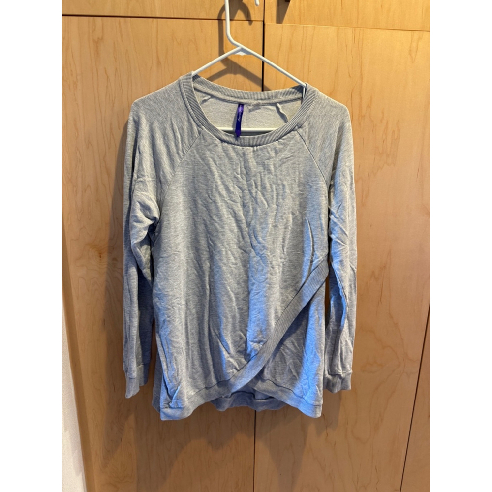 Women's SeroPhine Gray Long Sleeve nursing Sweatshirt Size L